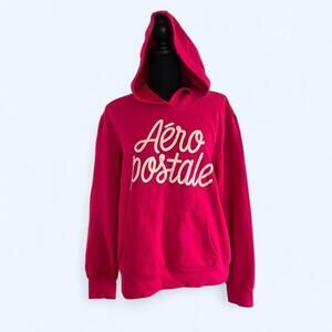 Vintage Aeropostale pink hoodie with glitter logo Size XL